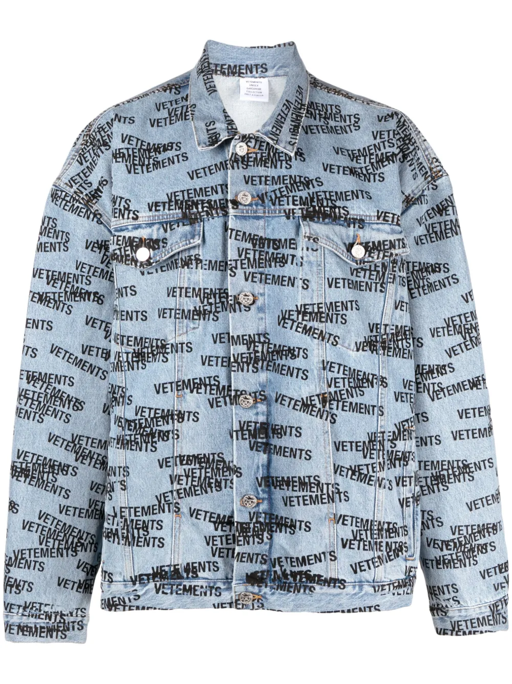Vetements logo-print denim jacket 20139926 50346250 1000