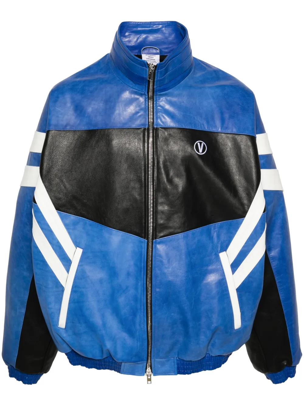 Vetements logo-embroidered leather jacket 23163668 53411372 1000