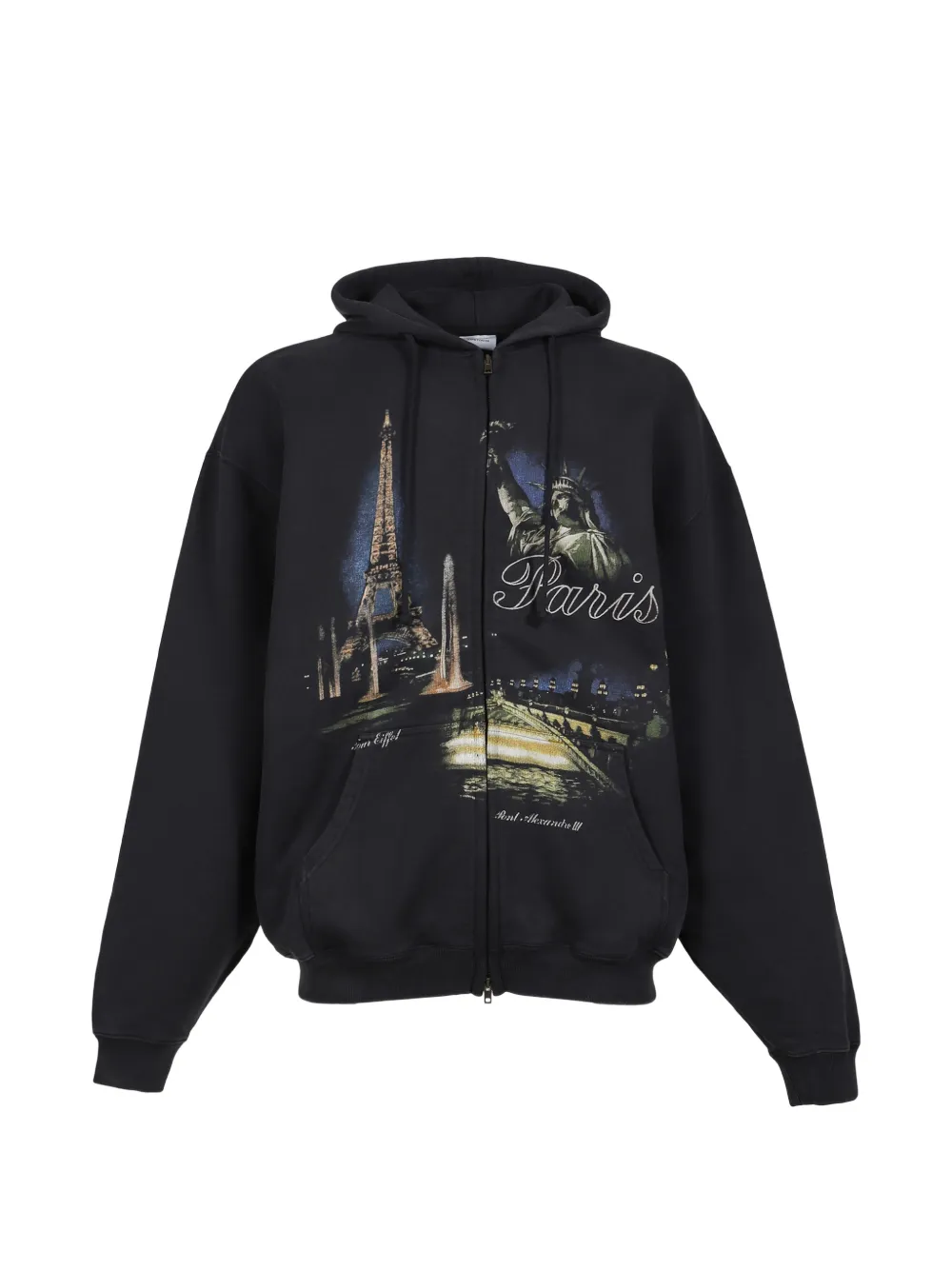 Vetements Paris graphic zip-up hoodie 33426157 64105468 1000