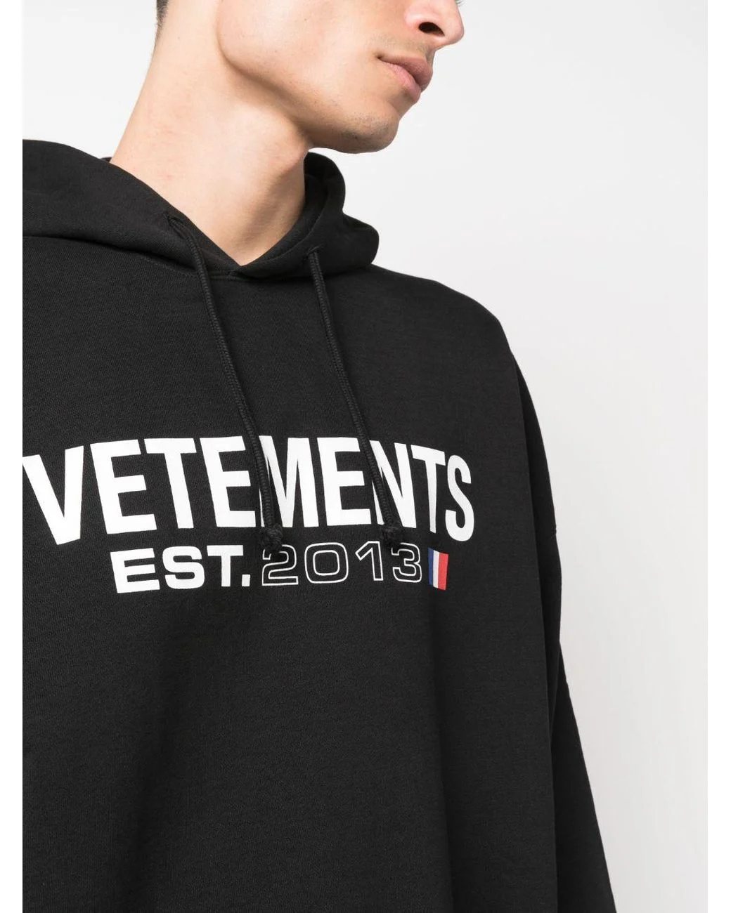 vetements Black Logo Cotton Hoodie 2