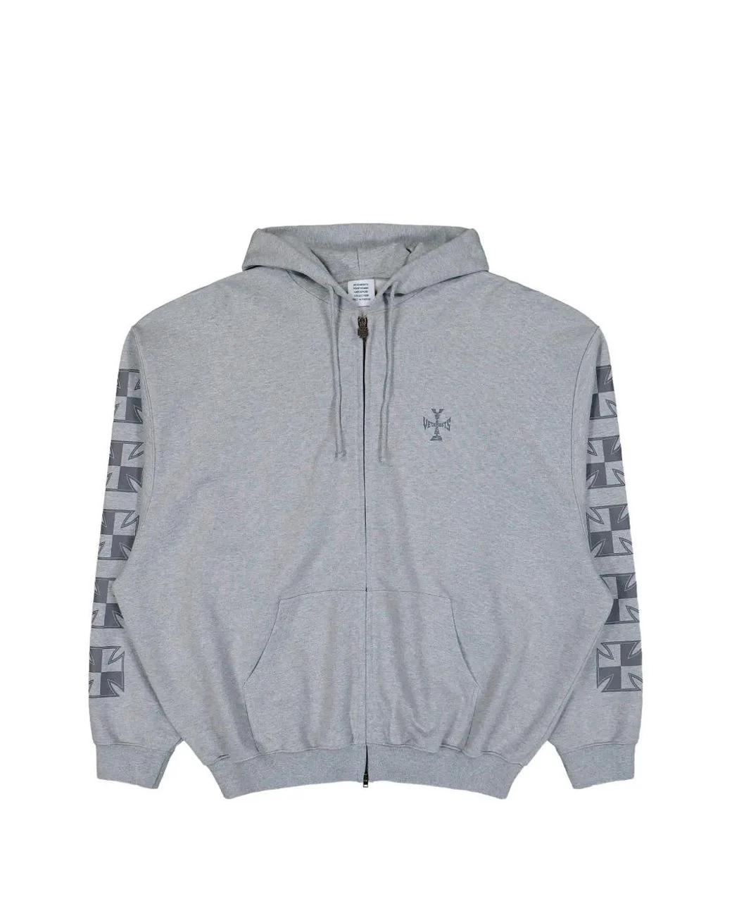 Men's Gray Logo Zip-Up Vetements Hoodie Men's Gray Logo Zip-Up Vetements Hoodie