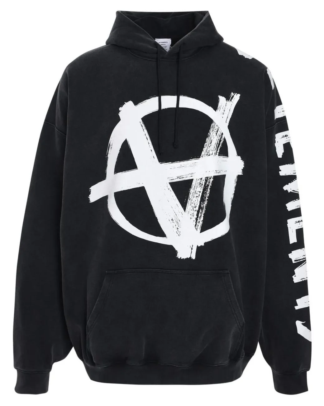 Men's Blue Double Anarchy Vetements Hoodie vetements black Double Anarchy Hoodie