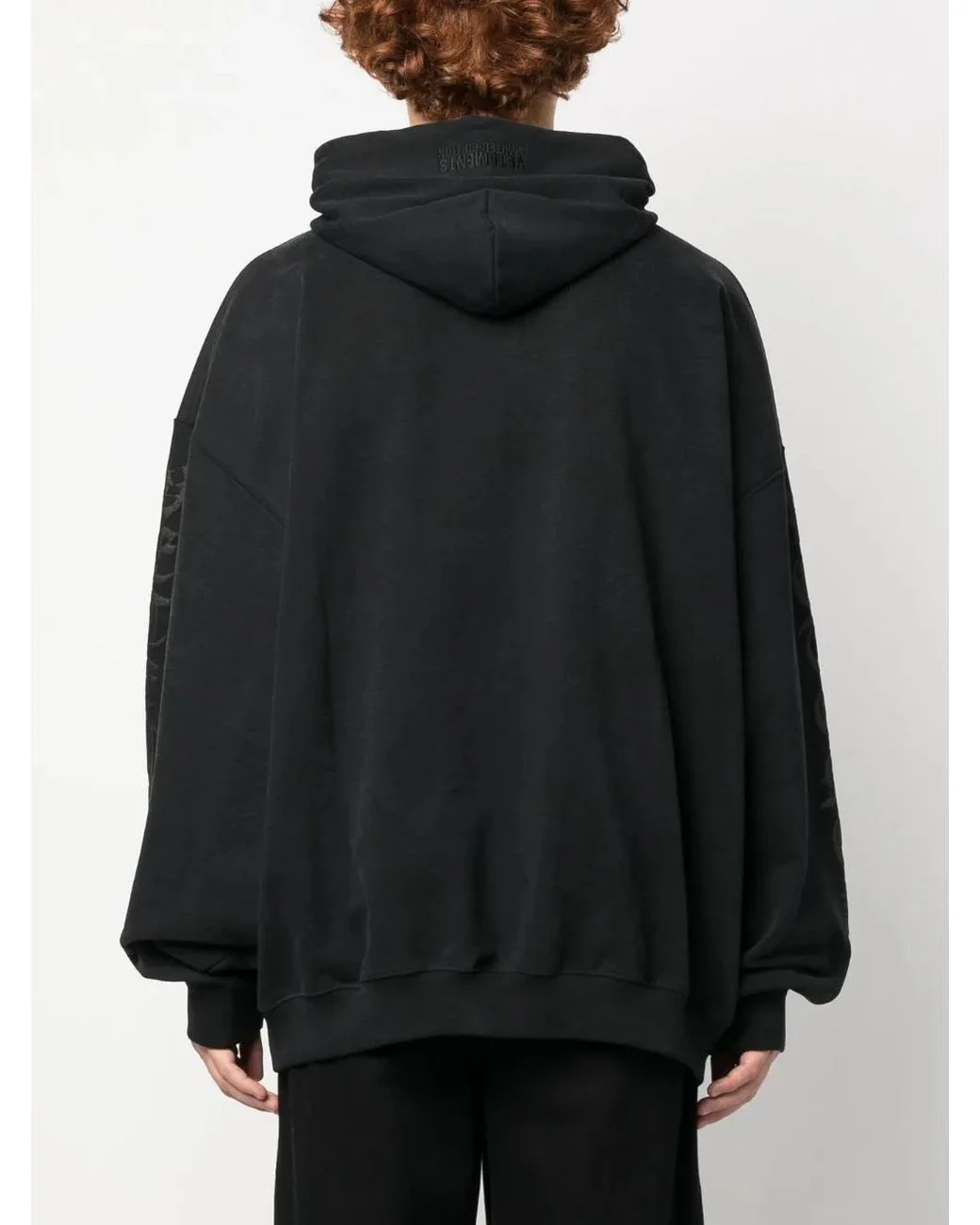 vetements black Graphic Print Cotton Hoodie 1