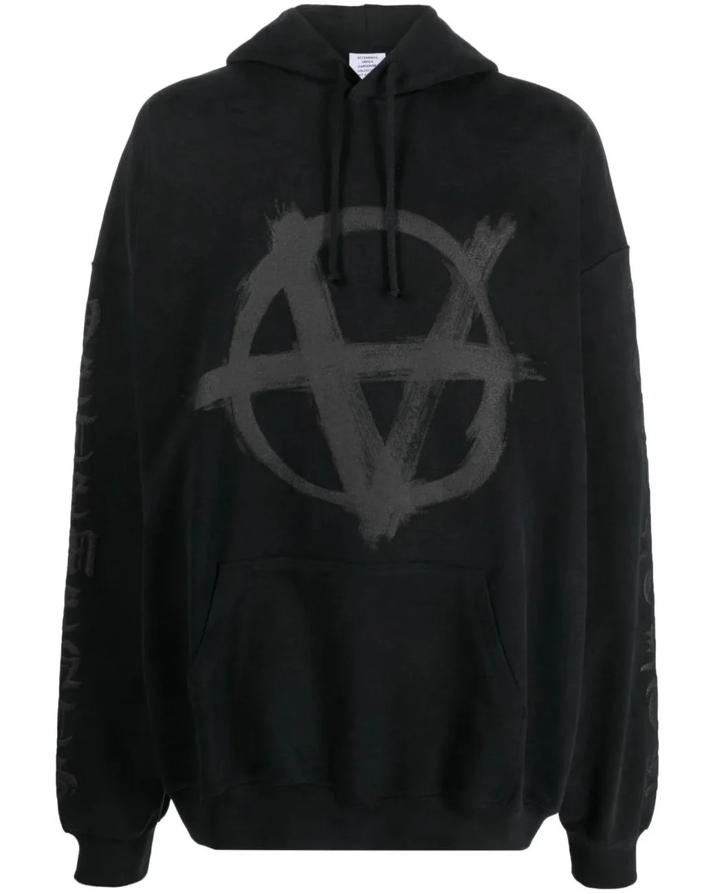 Men's Black Cotton Vetements Sweatshirt vetements black Graphic Print Cotton Hoodie