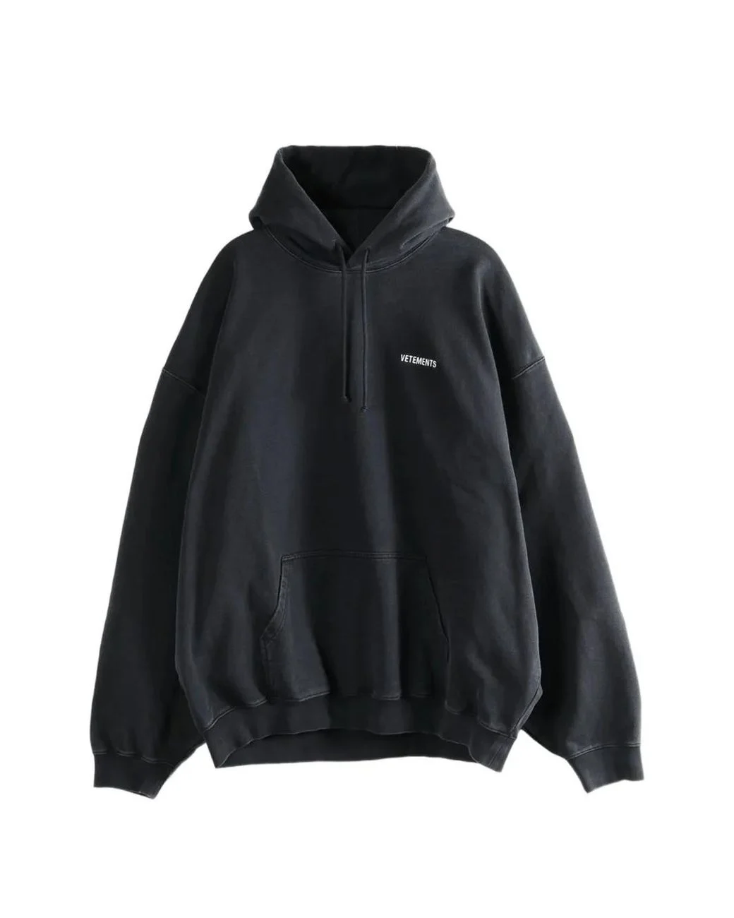 Men's Black Logo-Detail Vetements Hoodie Men's Black Logo-Detail Vetements Hoodie