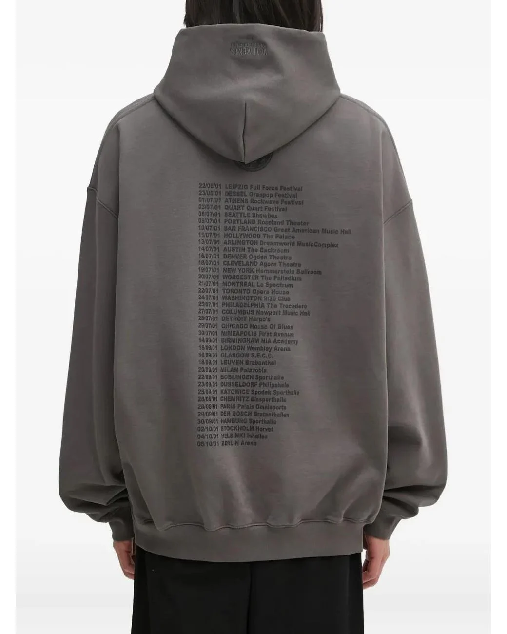 vetements grey Graphic Print Long Sleeve Hoodie 1