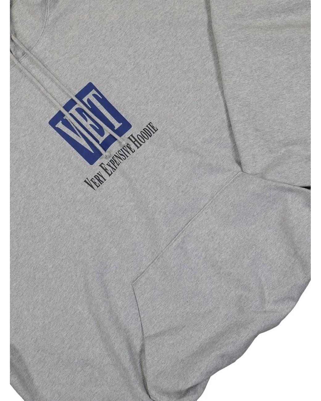 vetements grey Logo Print Boxy Hoodie