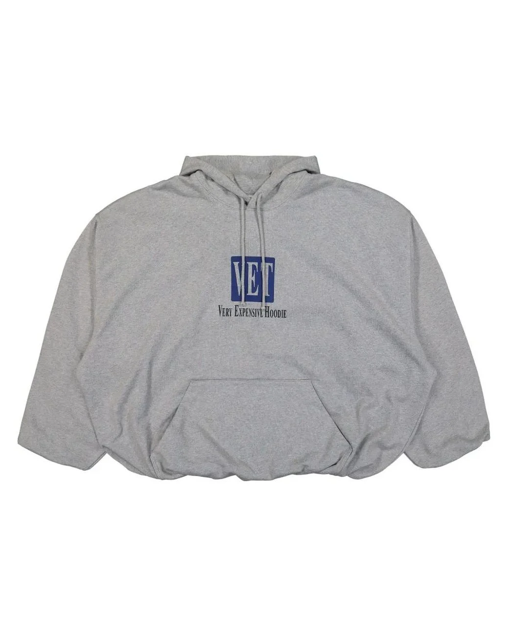Men's Gray Logo-Print Boxy Vetements Hoodie vetements grey Logo Print Boxy Hoodie