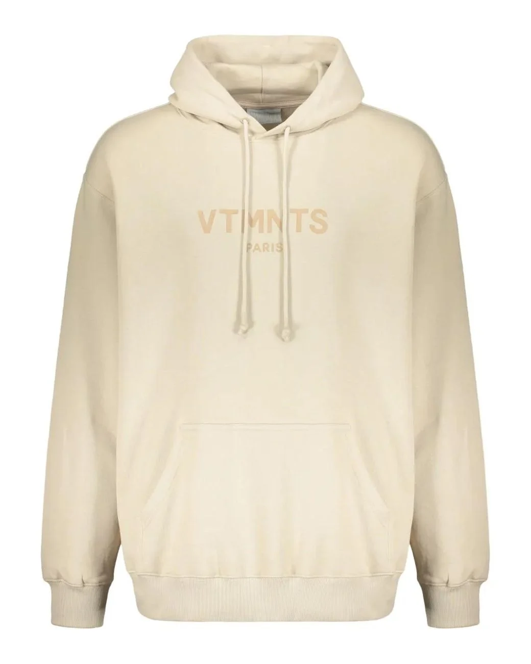 Men's Natural Logo-Print Vetements Hoodie vetements neutrals Logo Print Hoodie