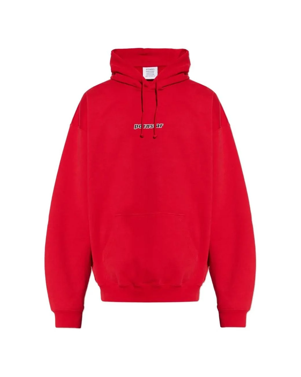 Men's Red Long-Sleeve Drawstrings Vetements Hoodie Men's Red Long-Sleeve Drawstrings Vetements Hoodie